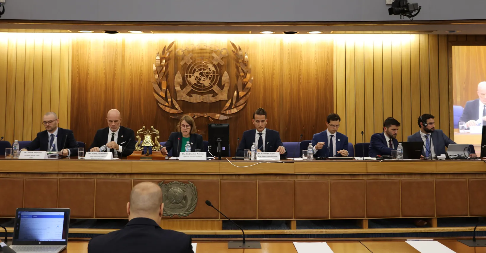 Kenneth Tveter speaks on the panel at the IMO second symposium