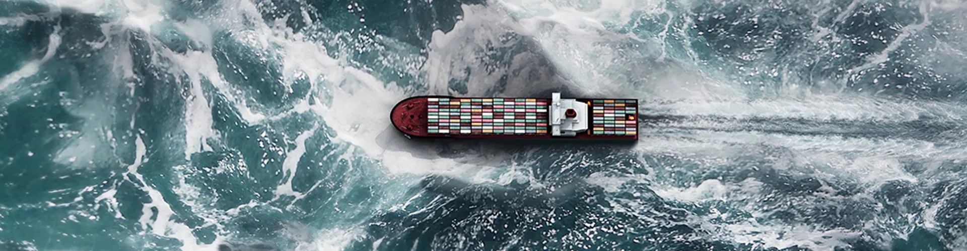 Container ship on the sea